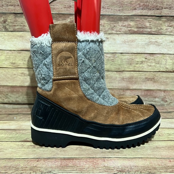 Sorel Brown Leather Tivoli Pull Up Boots - Picture 3 of 9